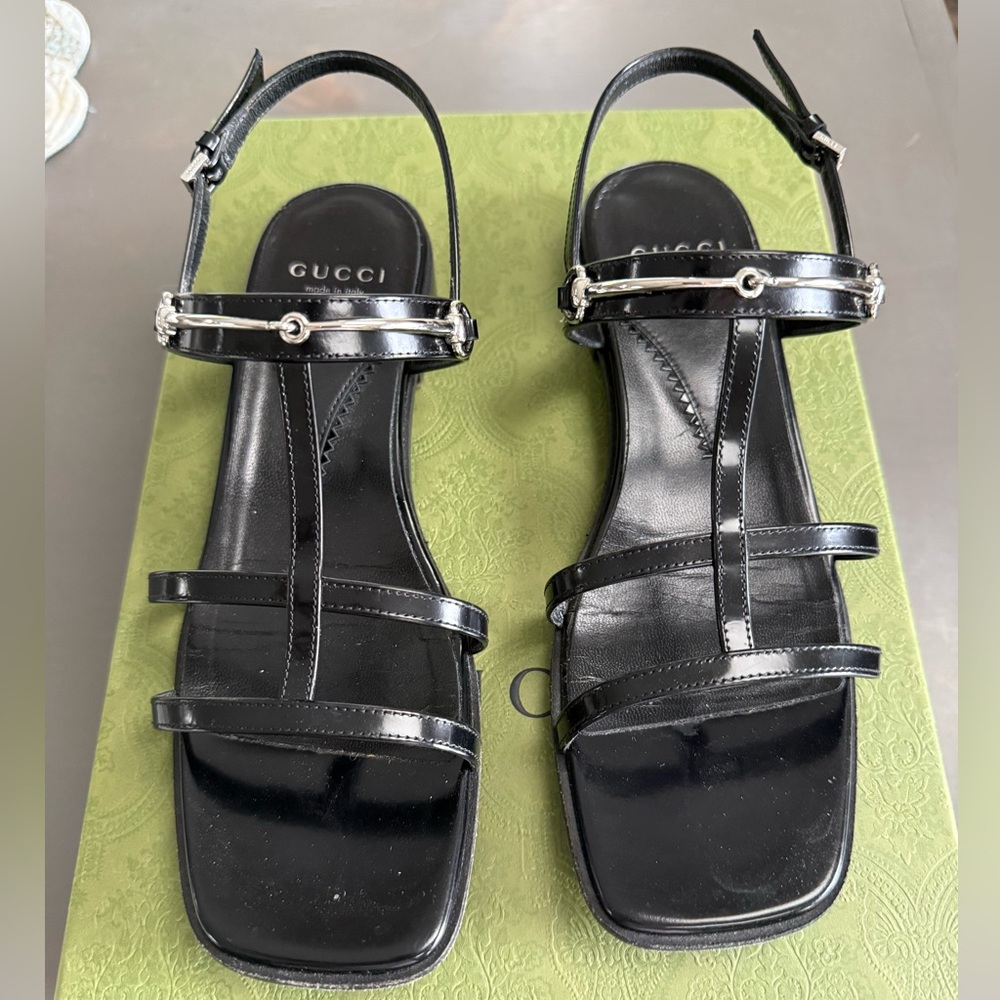 Authentic Like New Gucci Nero Women's Black Strappy Sandals